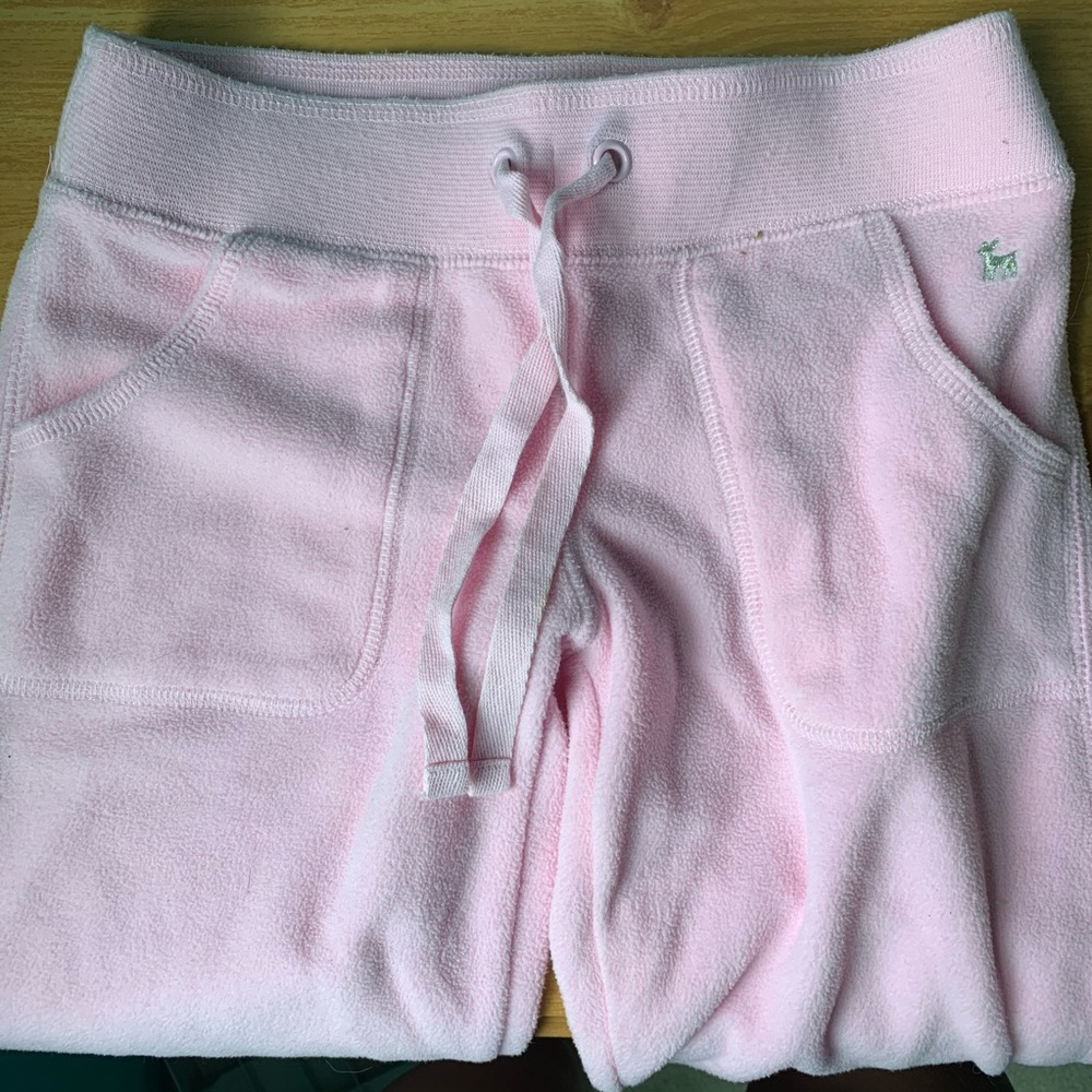Baby pink fuzzy girls sweat pants